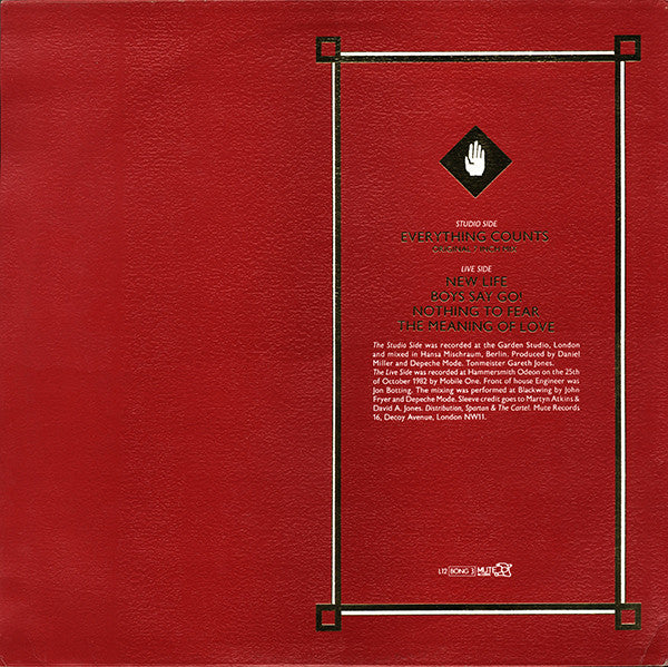Depeche Mode : Everything Counts And Live Tracks (12", Single, Ltd, Num)