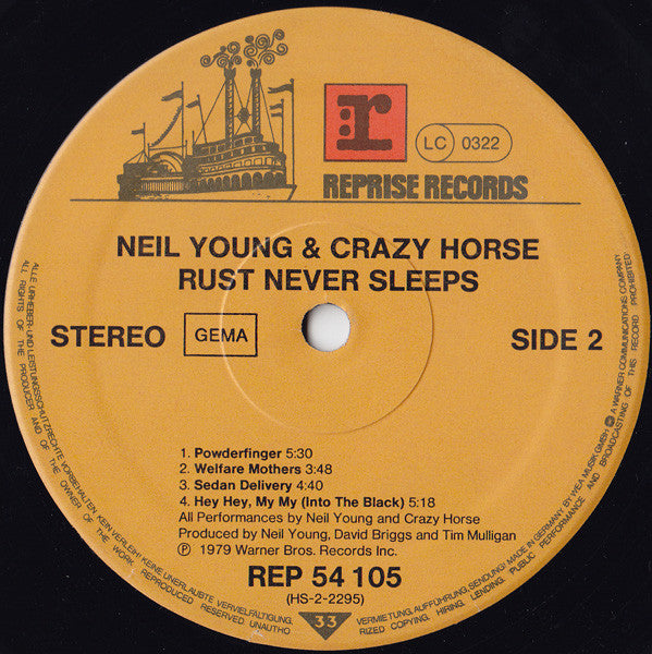 Neil Young & Crazy Horse : Rust Never Sleeps (LP, Album)