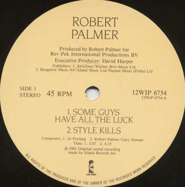Robert Palmer : Some Guys Have All The Luck (12", Single)