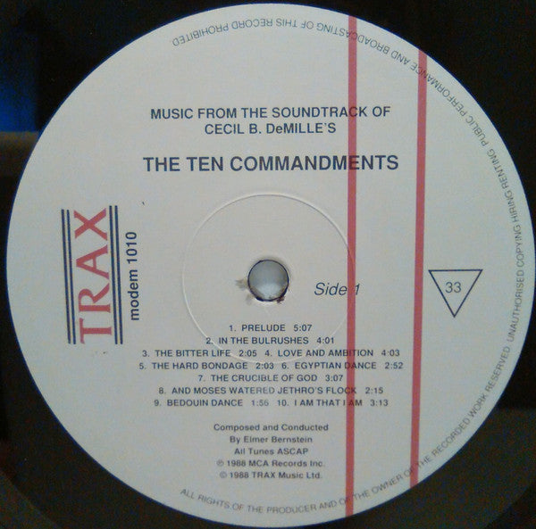 Elmer Bernstein : Music From The Soundtrack Of Cecil B. DeMille's "The Ten Commandments" (LP)