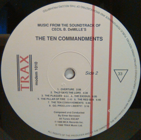 Elmer Bernstein : Music From The Soundtrack Of Cecil B. DeMille's "The Ten Commandments" (LP)