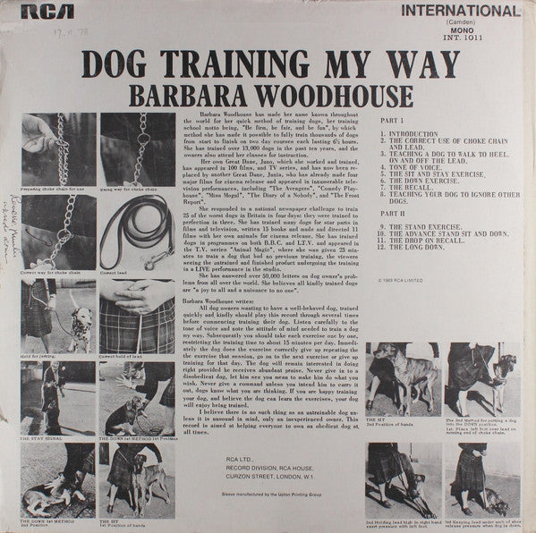 Barbara Woodhouse : Dog Training My Way (LP, Mono, RE)