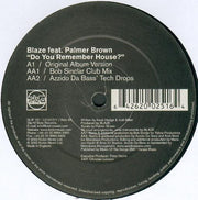 Blaze Feat. Palmer Brown : Do You Remember House? (12")