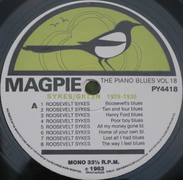 Roosevelt Sykes / Lee Green : 'The Way I Feel' Roosevelt Sykes/Lee Green 1929-1930 (LP, Comp, Mono)