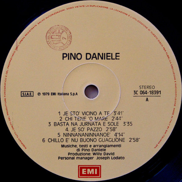 Pino Daniele : Pino Daniele (LP, Album, RP)