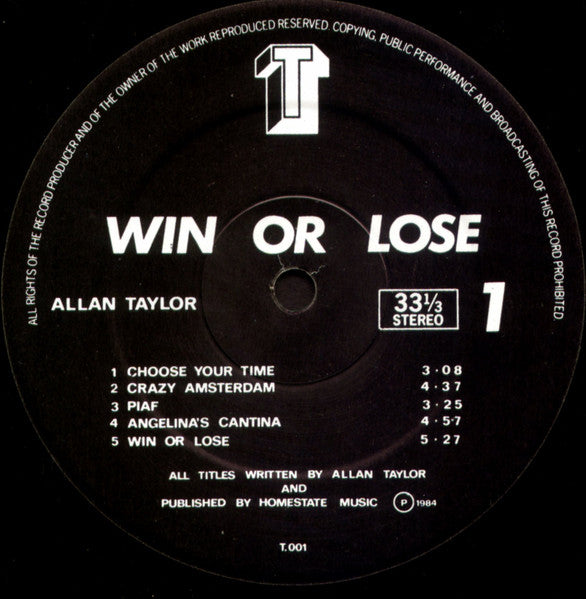 Allan Taylor : Win Or Lose (LP, Album)