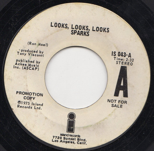 Sparks : Looks, Looks, Looks (7", Promo)