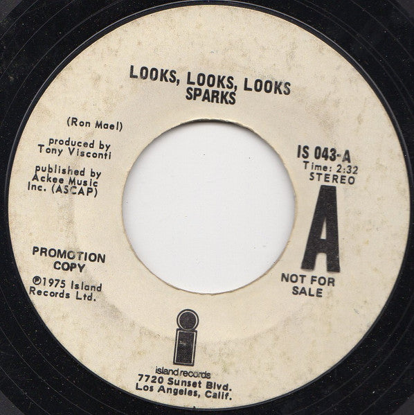 Sparks : Looks, Looks, Looks (7", Promo)