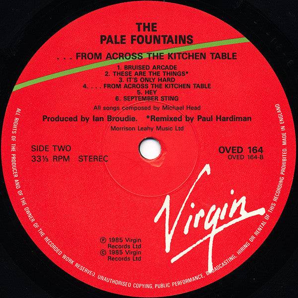 The Pale Fountains : ... From Across The Kitchen Table (LP, Album, RE)
