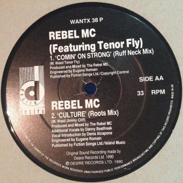 Rebel MC : Culture / Comin' On Strong (12", Promo)