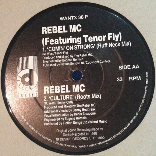Rebel MC : Culture / Comin' On Strong (12", Promo)