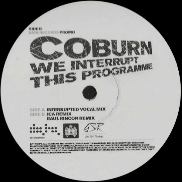 Coburn : We Interrupt This Programme (12", Promo)