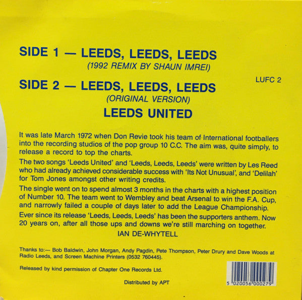The Crew (6) : Leeds, Leeds, Leeds (Marching On Together) (7", Single)