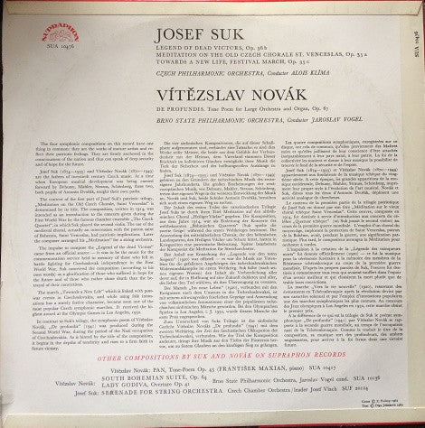 Suk*, Novák* : War Triptych / De Profundis (LP, RP)