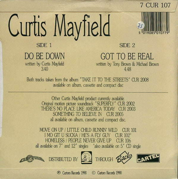 Curtis Mayfield : Do Be Down (7", Single)