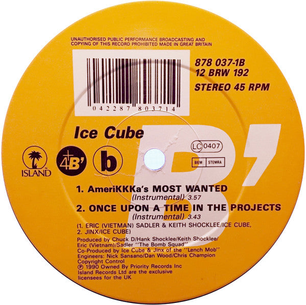 Ice Cube : AmeriKKKa's Most Wanted (12")
