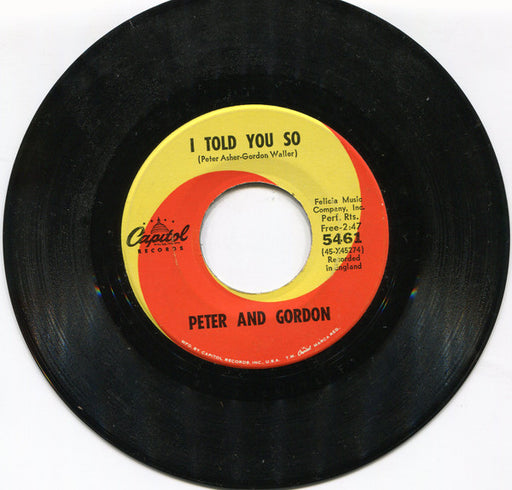 Peter & Gordon : To Know You Is To Love You (7")