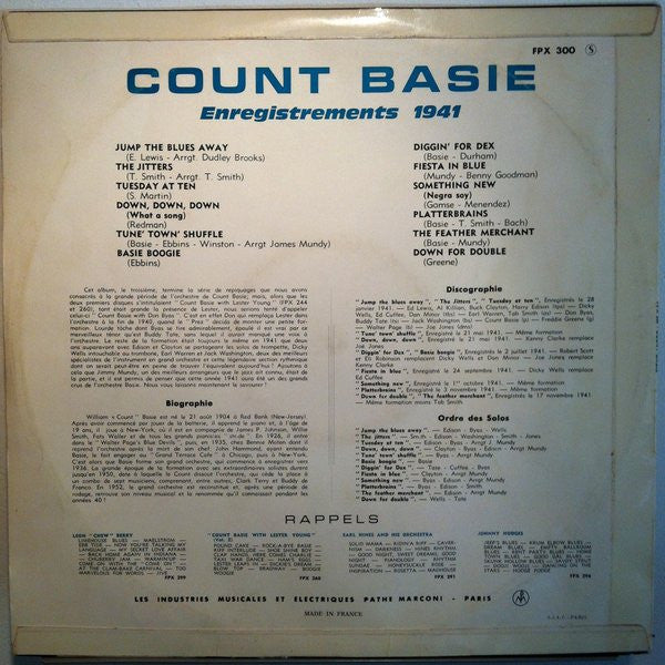 Count Basie And His Orchestra* : Enregistrement 1941 (LP)