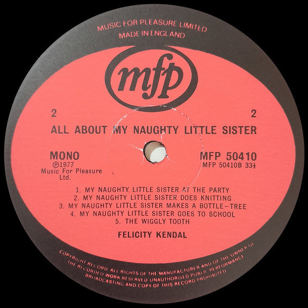 Felicity Kendal Reads Dorothy Edwards : Felicity Kendal Reads All About My Naughty Little Sister Volume One (LP)
