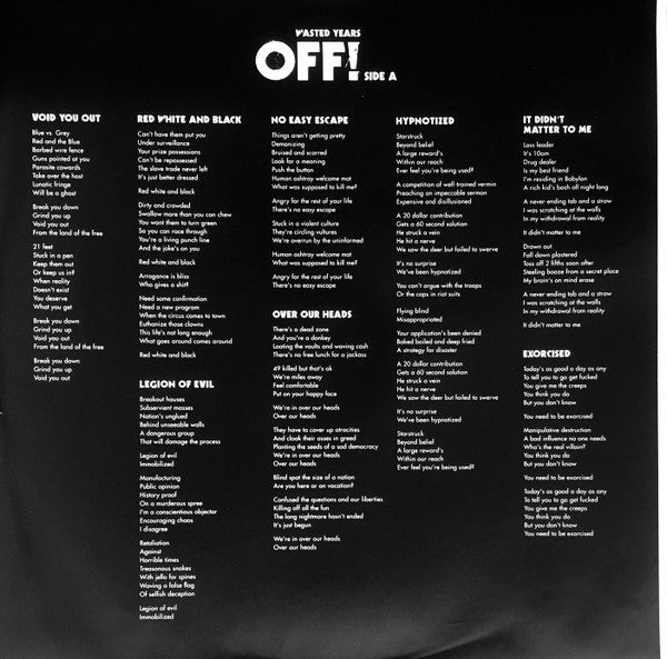 OFF! : Wasted Years (LP, Album)