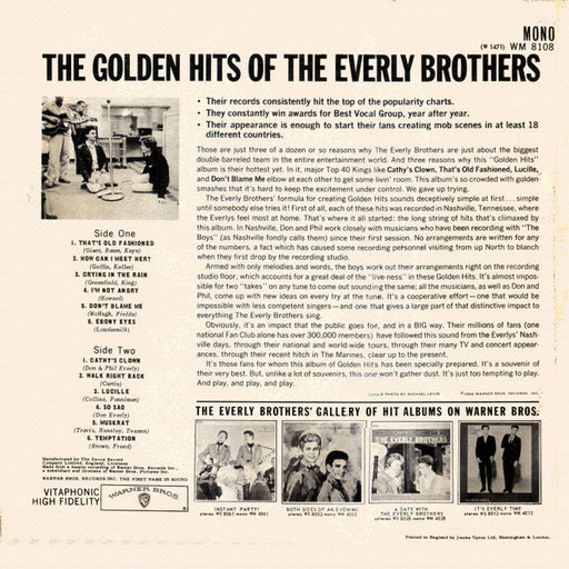 Everly Brothers : The Golden Hits Of The Everly Brothers (LP, Comp, Mono)