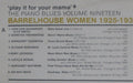 Various : 'Play It For Your Mama' - Barrelhouse Women 1925-1933 (LP, Comp, Mono)
