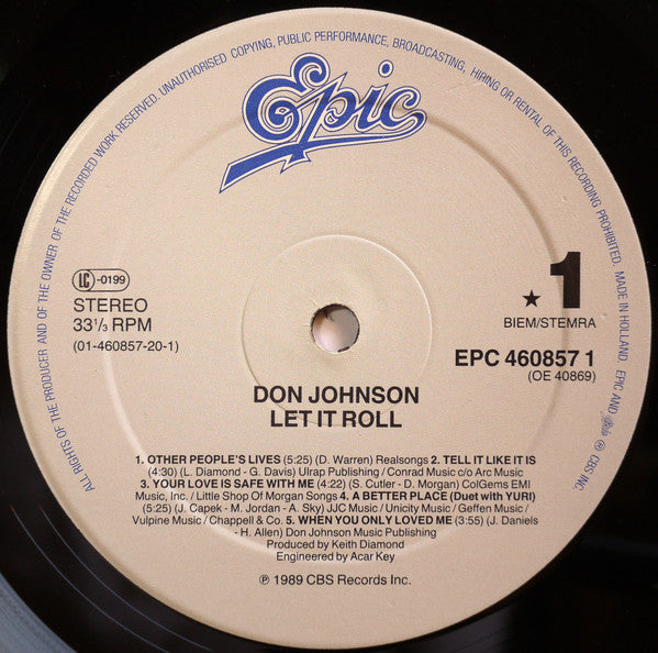 Don Johnson : Let It Roll (LP, Album)