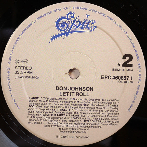 Don Johnson : Let It Roll (LP, Album)