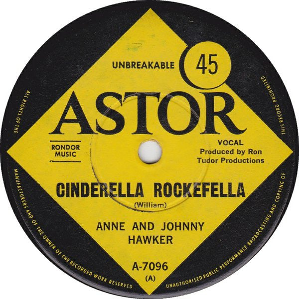 Anne And Johnny Hawker* : Cinderella Rockefella (7", Single)