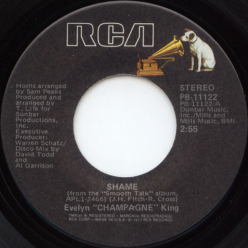 Evelyn "Champagne" King* : Shame (7", Single, Ind)