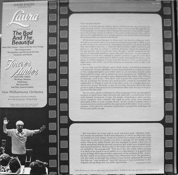 David Raksin, New Philharmonia Orchestra : David Raksin Conducts His Great Film Scores (LP)