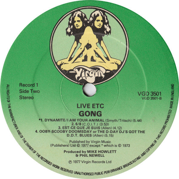 Gong : Live Etc. (2xLP, Album, Die)