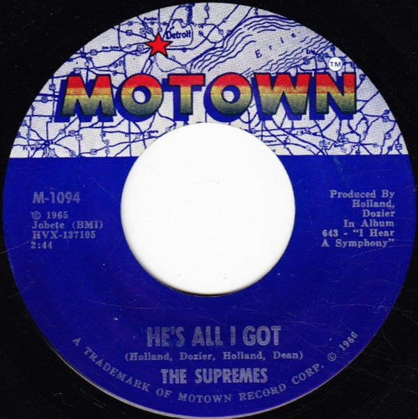 The Supremes : Love Is Like An Itching In My Heart / He's All I Got (7", Single, Mono, ARP)