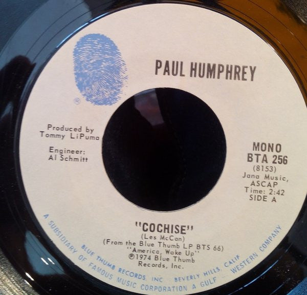 Paul Humphrey : Cochise / What's That Noise P.K.? (7", Mono)