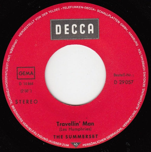 The Summer Set : Travellin' Man (7", Single)