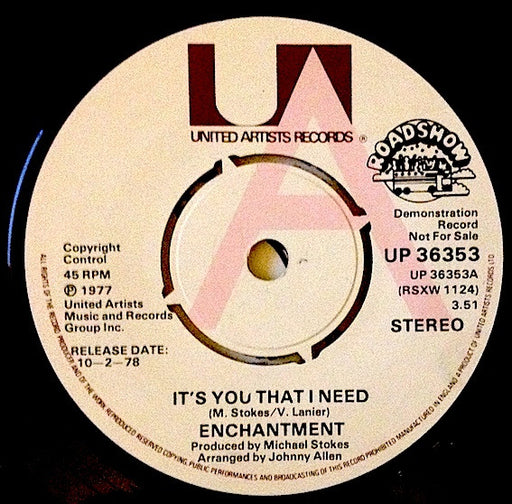 Enchantment : It's You That I Need / Sunny Shine Feeling  (7", Promo)