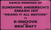 Sunshine Anderson : Heard It All Before (Dance Remixes) (12")