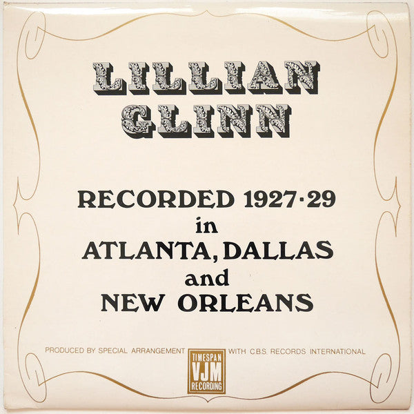 Lillian Glinn : Recorded 1927-29 In Atlanta, Dallas And New Orleans (LP, Comp, Mono)