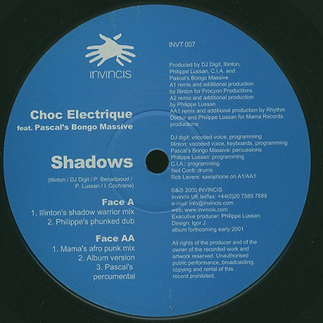 Choc Electrique Feat. Pascal's Bongo Massive : Shadows (12")