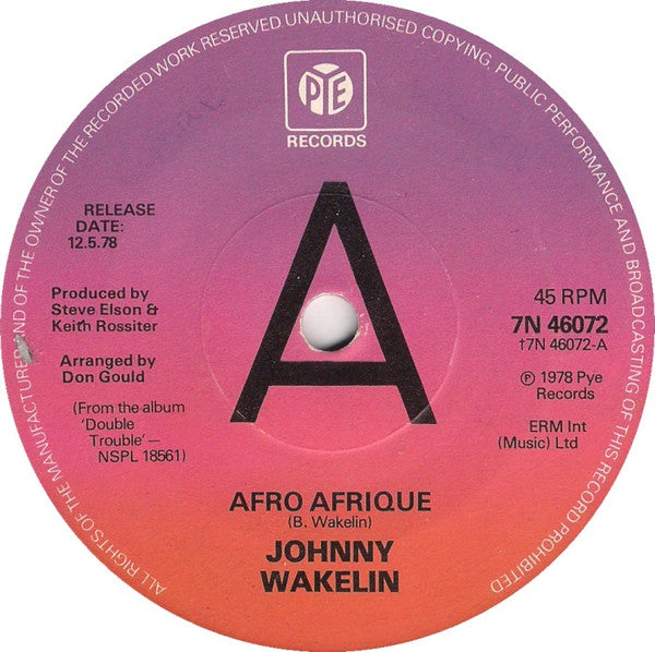 Johnny Wakelin : Afro Afrique (7", Promo, Sol)