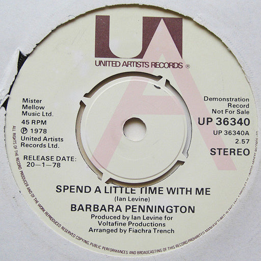 Barbara Pennington : Spend A Little Time With Me (7", Promo)
