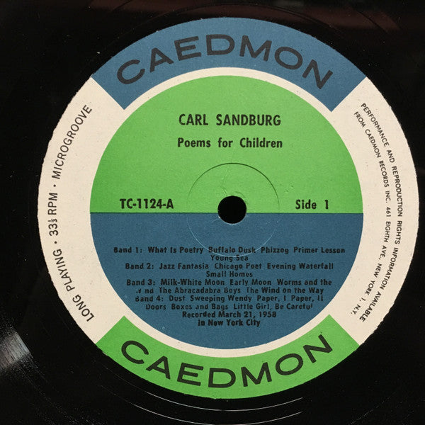 Carl Sandburg : Carl Sandburg's Poems For Children (LP, Album)