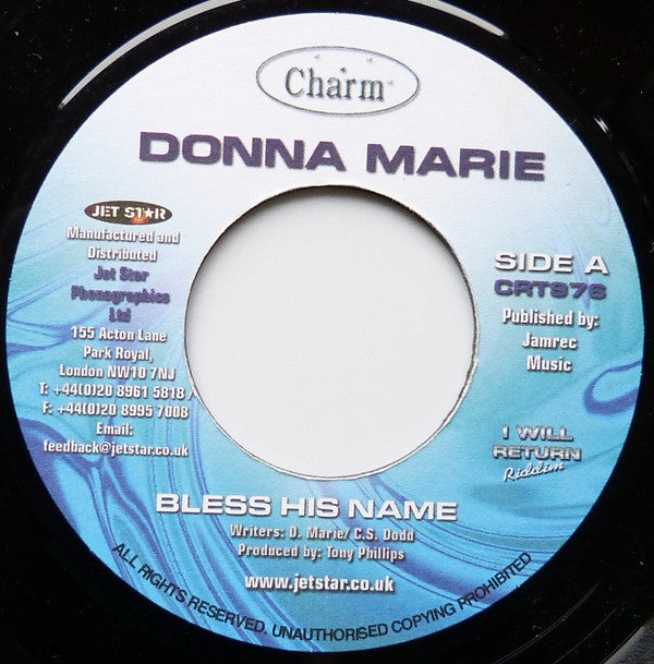 Donna Marie / Gregory Isaacs : Bless His Name / I Will Return (7", M/Print)