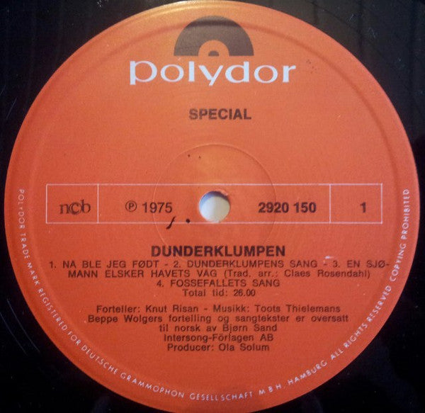 Toots Thielemans Og Knut Risan : Dunderklumpen (LP, Album)