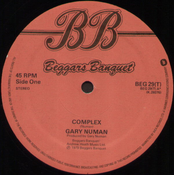 Gary Numan : Complex (12", Single)