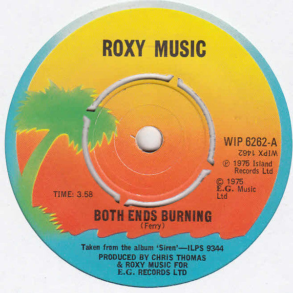 Roxy Music : Both Ends Burning (7", Kno)