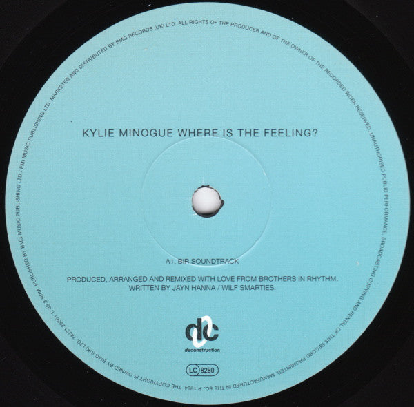 Kylie Minogue : Where Is The Feeling? (12", Single)