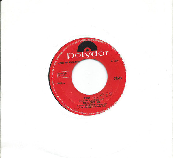 Area Code 615 : Ruby (7", Single)