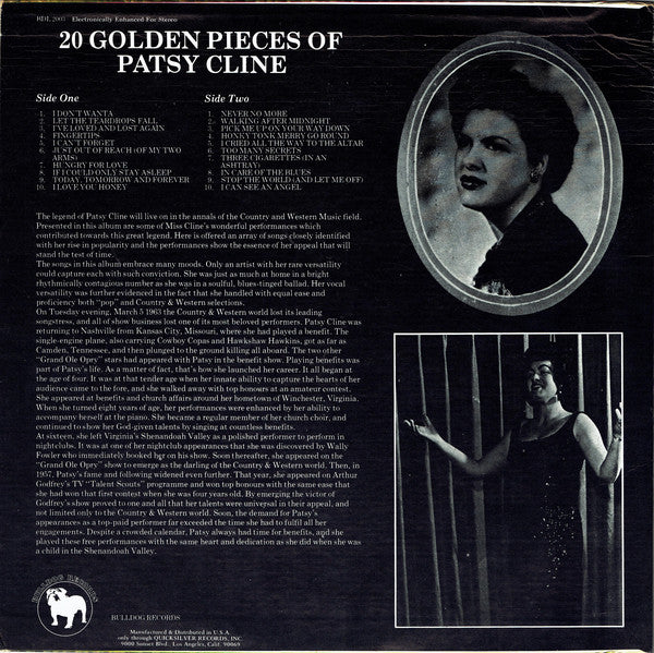 Patsy Cline : 20 Golden Pieces Of Patsy Cline (LP, Comp, M/Print, RM)