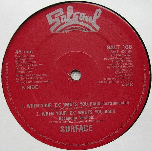 Surface : When Your 'Ex' Wants You Back (12")